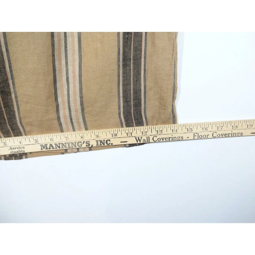 VTG Banana Republic Wide Leg Pants Womens S Tan Striped Linen Coastal Trousers